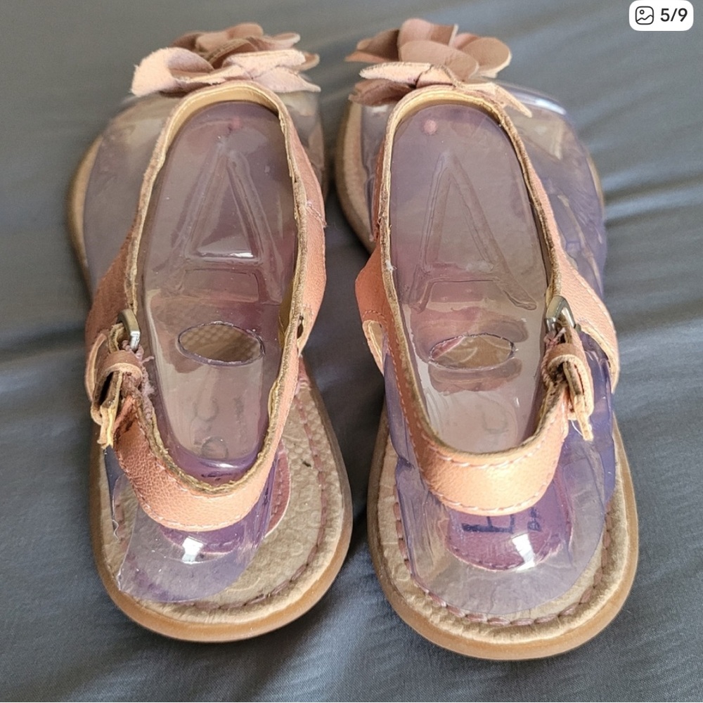 B.O.C Born Out Of Concept leather Blush Pink Nude Floral Flat Sandals Size 39/8 - Picture 10 of 16
